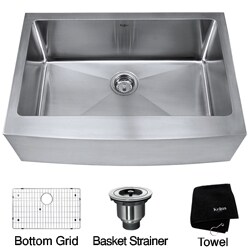 Kraus 30-inch Farmhouse Apron Single Bowl Stainless Steel Kitchen Sink