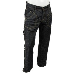 Syn Men's Dark Wash Utility Cargo Jeans