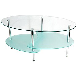 Modern Wave Frosted Glass 38-inch Coffee Table