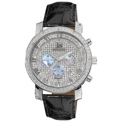 Joshua & Sons Men's Diamond Chronograph Strap Watch