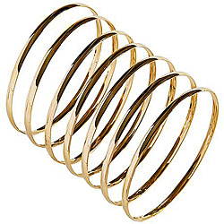 Nexte 14k Gold Overlay Stackable 'Semanario' Bangle (Set of 7)