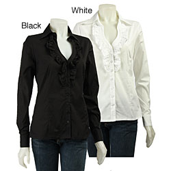 Essentials by A.B.S. Women's Ruffle Top Blouse