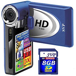 SVP T400 Blue 1280x720p HD Camcorder with 8GB Card