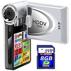 SVP HDDV2300 5MP Silver Digital Camcoder with 8GB Card