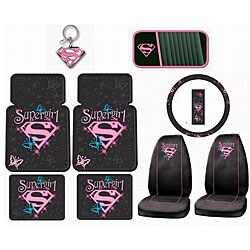 Supergirl Stars and Butterfly 9-piece Auto Accessories