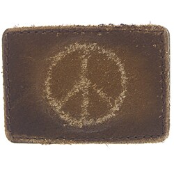 Boston Traveler Unisex Leather Peace Sign Belt Buckle