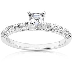 14k Gold 1/2ct TDW Asscher Diamond Ring (H-I, SI1-SI2)