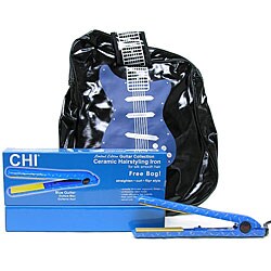 Farouk Systems CHI 1-inch Guitar Blue Ceramic Flat Iron with Bag