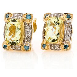 Michael Valitutti 14k Gold 1/4ct TDW Diamond Apatite Earrings