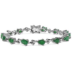 Malaika Sterling Silver Genuine Emerald Bracelet