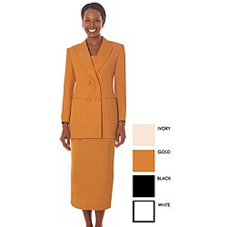GMI Women's Double-breasted Skirt Suit