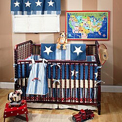 Denim Star 4-piece Crib Bedding Set