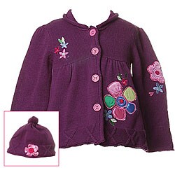 Flapdoodles Infant Girl's Purple Cardigan 