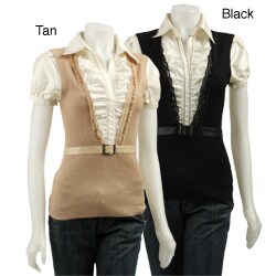Dolce Cabo Women's Puff Sleeve Duet Shirt