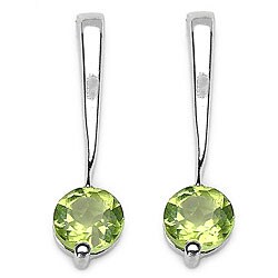 Malaika Sterling Silver Genuine Peridot Round-cut Earrings
