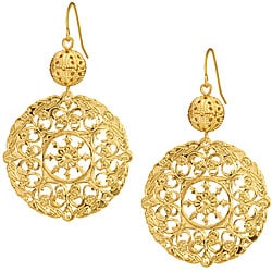 Nexte 14k Goldplated Filigree Ball and Disc Earrings