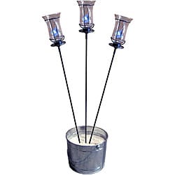 Pewter 62-inch Garden Stakes/ Champagne Torches (Set of 3)