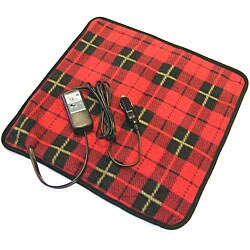 12-volt heated Pad with Safety Timer Red Plaid