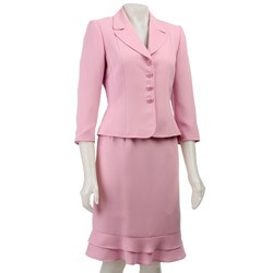 Tahari ASL Women's Rose Tiered Crepe Skirt Suit