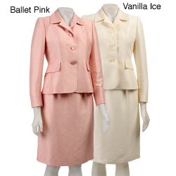 Kasper Women's Petite 2-piece Shimmer-weave Skirt Suit