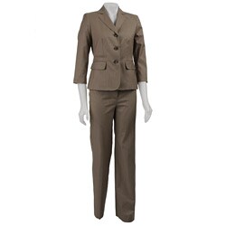 Nine West Women's 2-piece Beige Ticking Stripe Suit