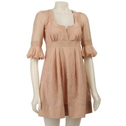 Jessica Simpson Embroidered V-neck Peasant Dress