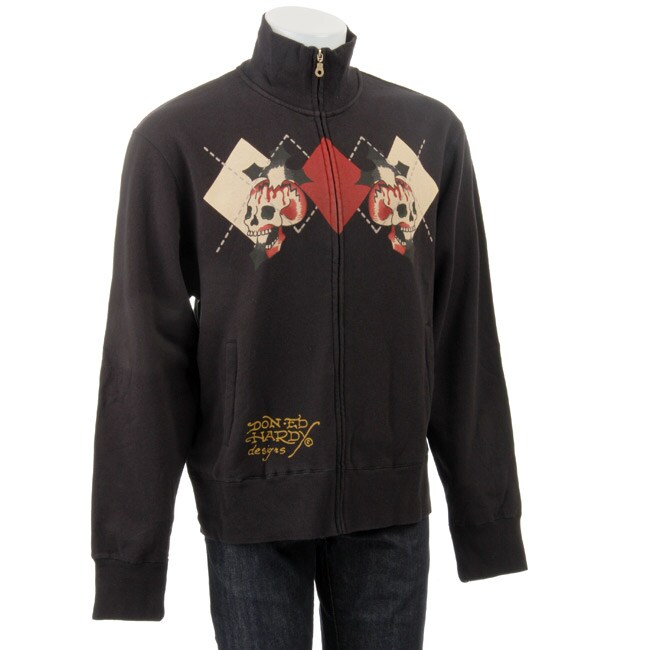 Ed Hardy Men's Skull Argyle Track Jacket