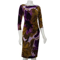Eliza J Women's Purple Floral Jersey Dress