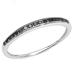 Malaika Sterling Silver 1/5ct TDW Black Diamond Ring