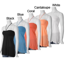 Love by Design Junior's Smock Back Emipre Waist Tube Top