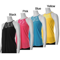 S Max by Adi Women's Lace Yoke Keyhole Back Knit Top