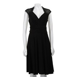 Scarlett Nite Women's Beaded-sleeve Matte Jersey Dress