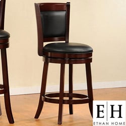ETHAN HOME Verona Cherry Swivel 24-inch Counter Height Stool