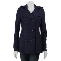 Miss Sixty Women's Double-breasted Hooded Wool Peacoat