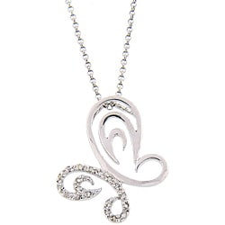 Sterling Silver 1/5ct TDW Diamond Butterfly Necklace