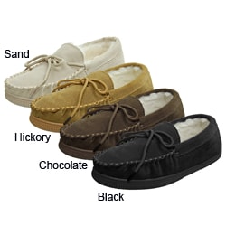 Boston Traveler Men's Suede Moccasin Slippers