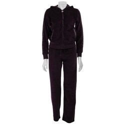 Central Park West Women's Rhinestone-studded Velour Warm Ups