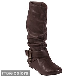 Glaze by Adi Women's Side Buckle Slouchy Flat Boots