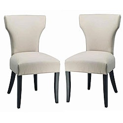 Matty Top-grain Off-White Leather Side Chairs (Set of 2)