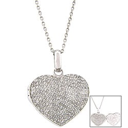 Sterling Silver 2ct TDW Diamond Heart Locket