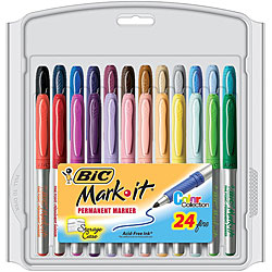 Bic Mark-it Color Fine Point Permanent Markers (Package of 24)