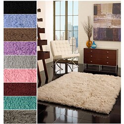Hand-woven Alexa Flokati Wool Shag Rug (3' x 5')