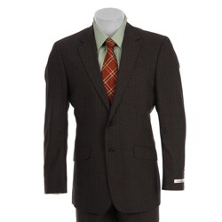 Kenneth Cole Slim Collection Men's Wool Brown Striped Suit