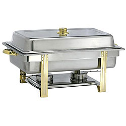Admiral Craft Equipment 8-quart Stainless Steel & Gold Full Size Chafer