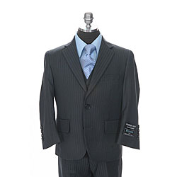 Ferrecci Boys' Blue/ Grey Two-button Three-piece Suit