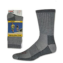 Smart Socks Charcoal Merino Wool Crew Hiking Socks (Pack of 3)