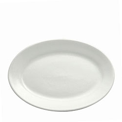 Oneida 9.375-in White Rolled Edge Ceramic Platters (Case of 24)