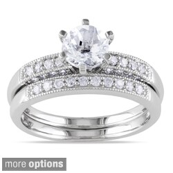Miadora 10k Gold Gemstone and 1/3ct TDW Diamond Bridal Ring Set (H-I, I2-I3)