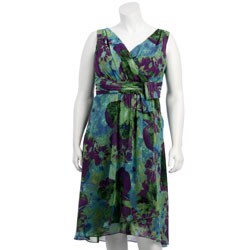 Jones New York Women's Plus Size 'Electric Floral' Dress