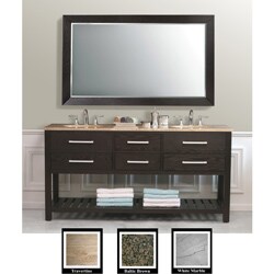 Clamentina Espresso 72-inch Double-sink Bathroom Vanity